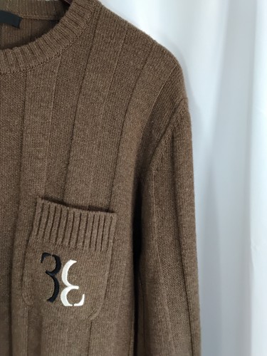 Billionaire Rundhalspullover gerippt Schurwolle braun Größe M - Bild 9 von 14