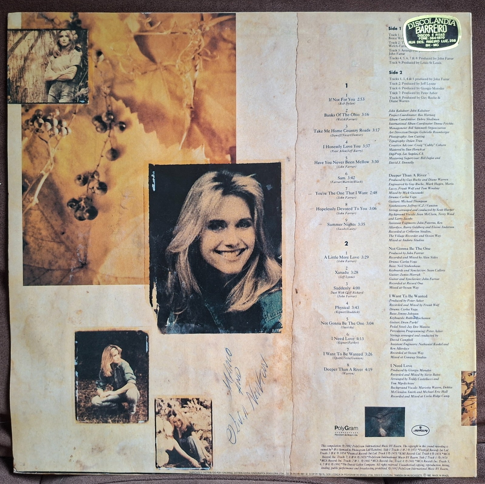 OLIVIA NEWTON JOHN LP BACK TO BASICS THE ESSENTIAL COLLECTION 1971-1992 VG+ POP thumbnail 2