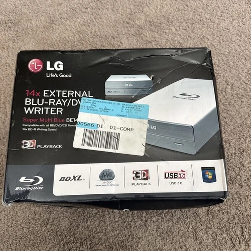 LG External Blu-ray Writer with USB 3.0 - BE14NU40