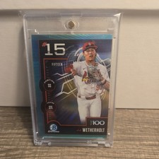 JJ Wetherholt 2025 Bowman Scouts' Top 100 Chrome Aqua Refractor Cardinals /125