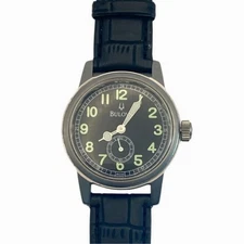 Bulova Mens Military Hack Watch 40mm C860736 New Battery New Leather Band WR