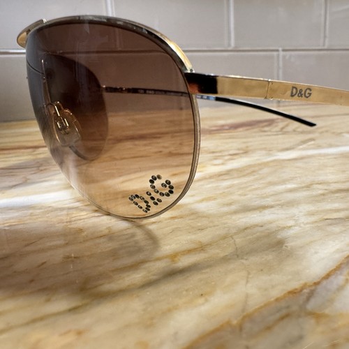 Occhiali da sole aviatore D&G Dolce & Gabbana 2166 772 oro rosa 64 mm Italia con custodia - Foto 17 di 19