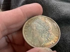 1880 $1 US Morgan Silver Dollar / Toned / Toning / Rainbow / Red / Copper like