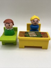 5 Vtg Fisher Price Little People School Replacements- Teacher Desks Student