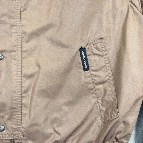 VTG Members Only Bomber Jacket Mens 46 Brown Europe craft 80's 90's rainbow tag - Image 4 of 4