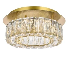 Chandelier Crystal Flush Mount Dining Room LED Light Fixture Kitchen Lighting