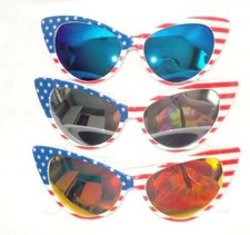 SUNGLASSES CAT EYE AMERICAN PRIDE FLAG STARS  STRIPES AMERICANA FREE SHIP