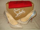 100% AUTHENTIC NEW WOMEN LOUBOUTIN TUCSY 100 NAPPA/GLITTER MINI PUMP/HEEL US 9 — photo 4