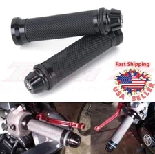 BLACK MOTORCYCLE 7/8" HAND GRIPS HANDLE BAR RUBBER GEL FOR YAMAHA HONDA YAMAHA