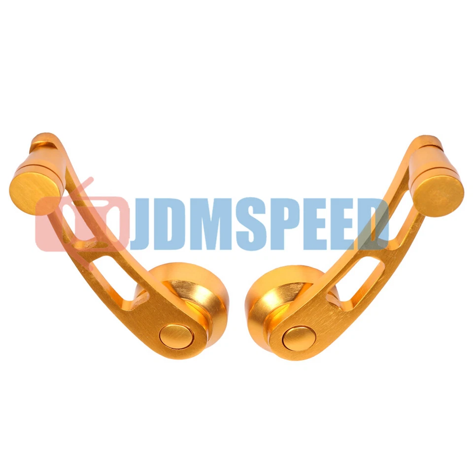 Bobinadora de ventana de coche dorado manivela de vidrio perillas de aluminio metal universal 2 piezas Foto 2 de 4