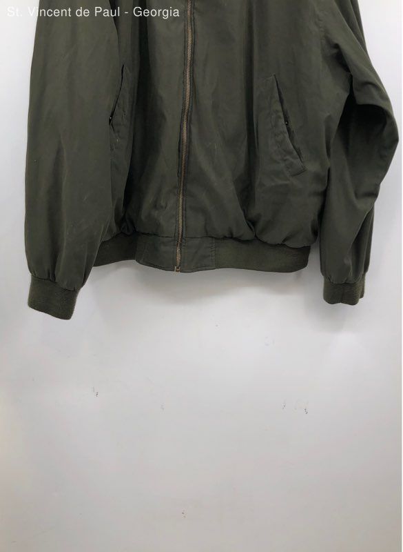 Hathaway Green 90s Microfiber Collared Bomber Zip Up Jacket