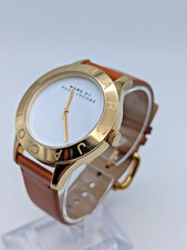 MARC by Marc Jacobs Watch MBM1218 Gold Tone Brown Leather Band New Battery