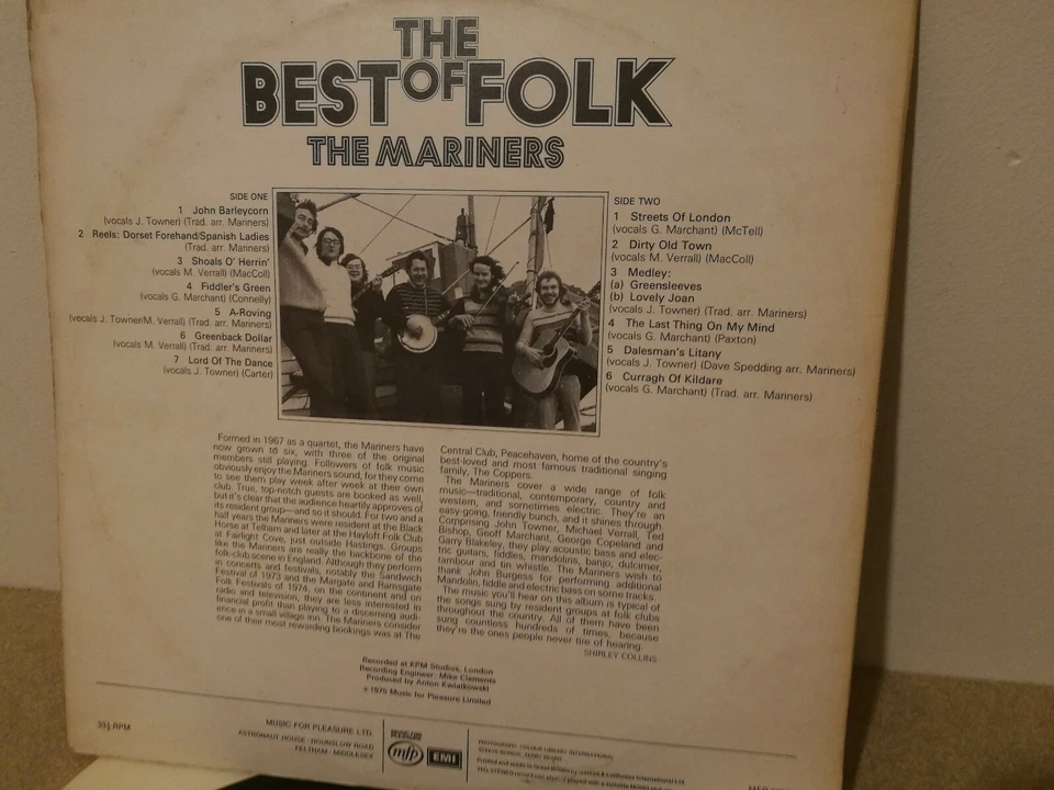 The Mariners - The Best of Folk 1975 EMI mfp 50209 Vinyl LP Album - Image 3 of 3