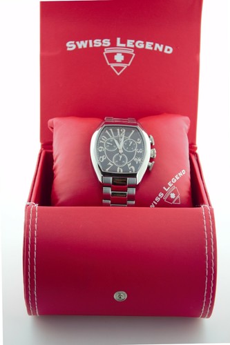 Swiss Legend Chronograph 316L Dark MOP Dial Stainless Steel Men's Watch - Picture 3 of 12