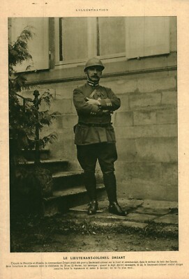 Altes Dokument Oberstleutnant Driant 1915 aus Zeitschrift