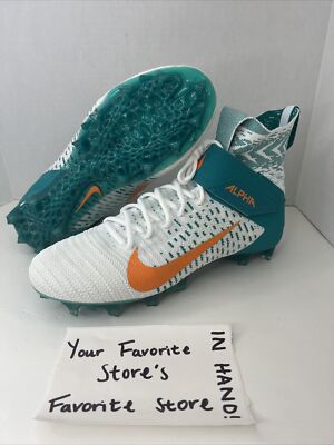 Nike Alpha Menace Elite 2 Football Cleats Miami Dolphins BV2077-108 Size 13