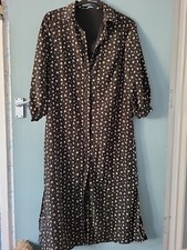 Fashion Union Size 10 Black Floral Knee Length 3/4 Sleeve Shirt Dress (424/92/v)