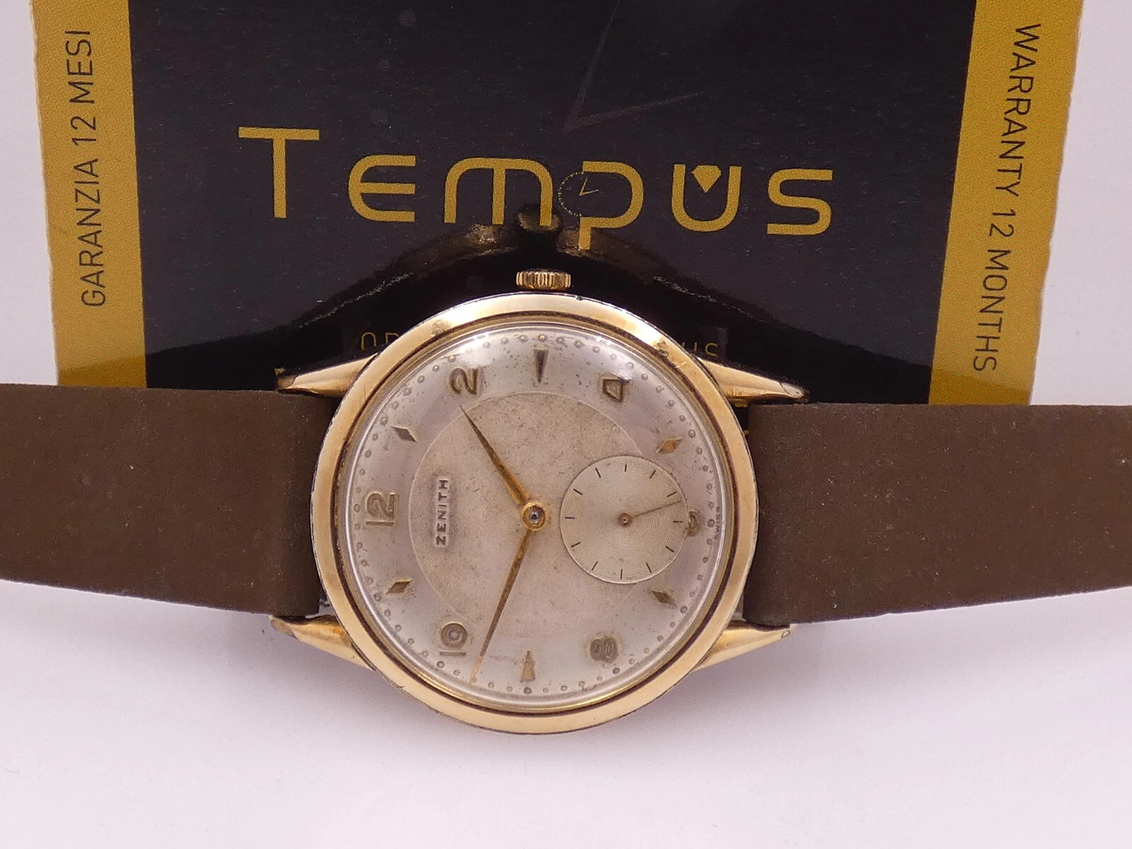 Zenith — ZENITH VINTAGE OVERSIZE BIG SECOND 36MM YEAR 1953 18KT G.F. 80mc MANUAL WATCH