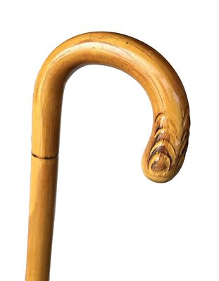 Vintage Antique Germany Faux Bamboo Crook Walking Stick Cane 30 L