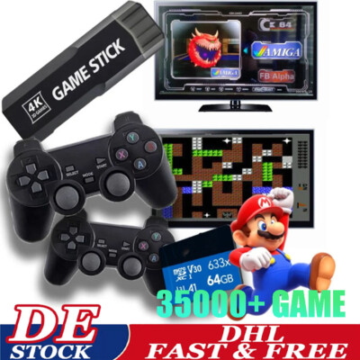 20000+ Retro Videospielkonsole 4K HD TV Spiel Stick Ink.2xWireless Controller DE