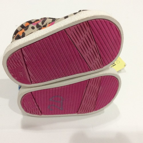 *NEW* TOMS Toddler Girls Paseo Fuchsia Floral Leopard Print Slip-On Sneaker Sz 3 - Picture 8 of 10