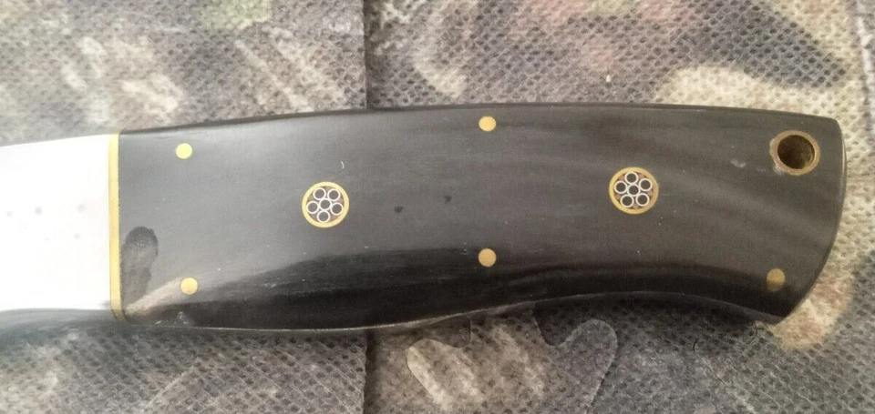 Cuchillo de caza hecho a mano CFK 1095 con mango y funda Micarta Foto 4 de 4