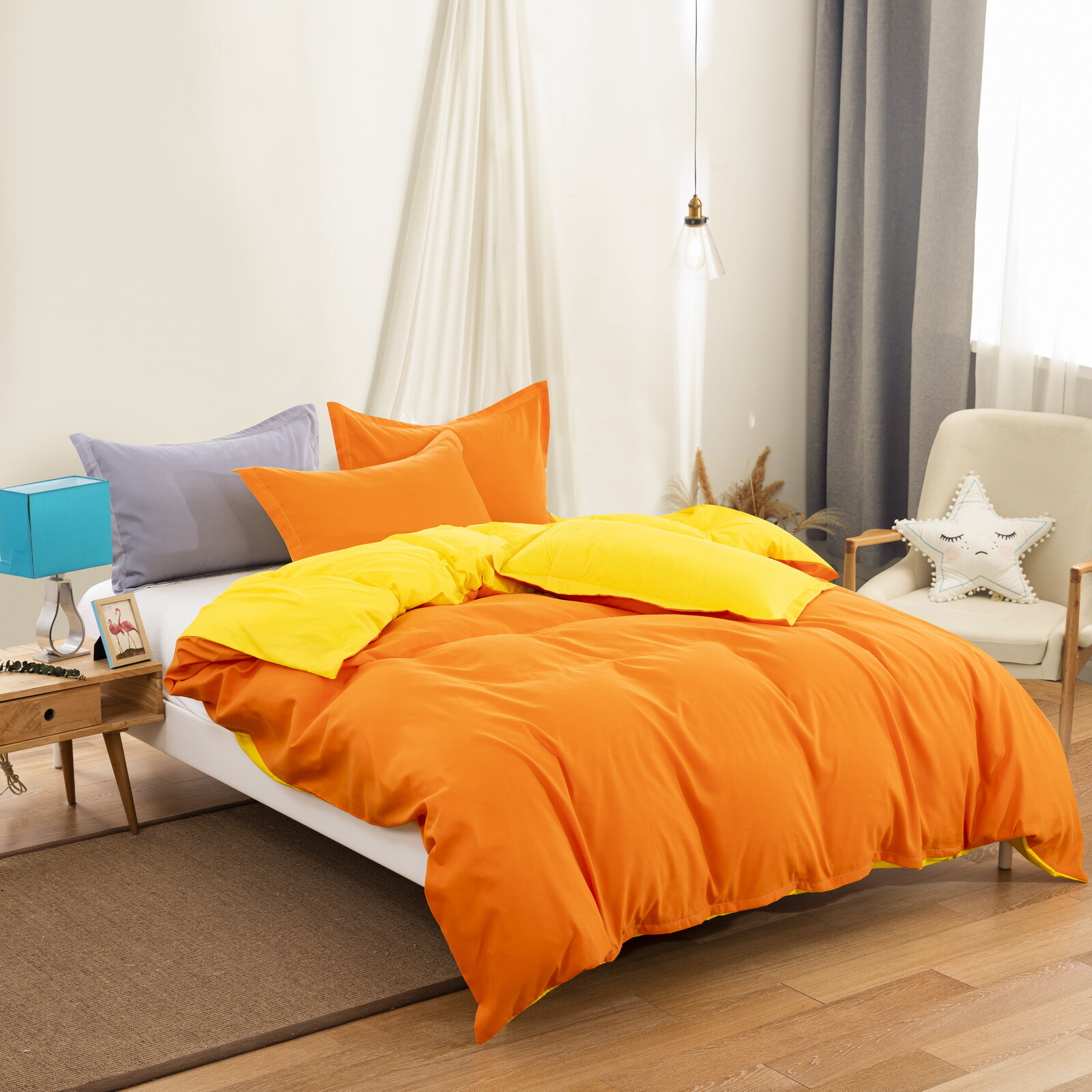 Solid Soft Doona Duvet Quilt Cover Bed Set Double Queen King Size