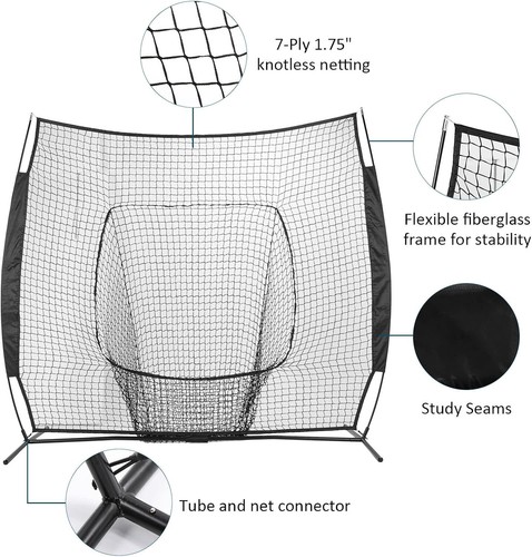 7x7 Portable Baseball and Softball Net with Tee Kit - Ultimate Training Aid - Picture 10 of 12