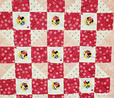 New Hand Made  Hand Quilted "Minnie Mouse" Pattern Patchwork Baby Quilt