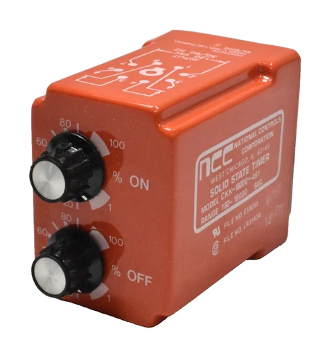 NCC CKK-18000-461 Solid State Timer Relay 180-18000 Sec, 120VAC, 10 Amp 1/3 HP