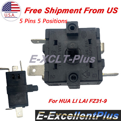 1pc HUA LI LAI Fz31-9 Rotary selector switch 5 pins 6