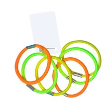 6 elastische Haargummis Haarbinder Neon gelb gr&uuml;n orange &Oslash; au&szlig;en 4,5 cm SOLIDA
