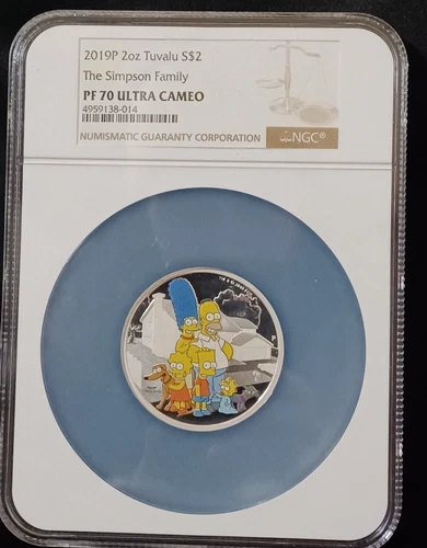 2019 Simpson Family Color 2 oz Silver 9999 Coin #169 NGC PF70 Ultra Cameo Tuvalu