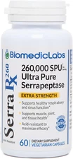 Serra-Rx 260,000 SU Serrapeptase - Acid-Resistant Proteolytic Systemic Enzyme, N