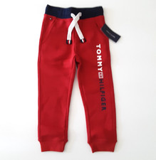 Tommy Hilfiger Little Boys Size 4 Logo Sweatpants Scarlet Sage Red Pockets