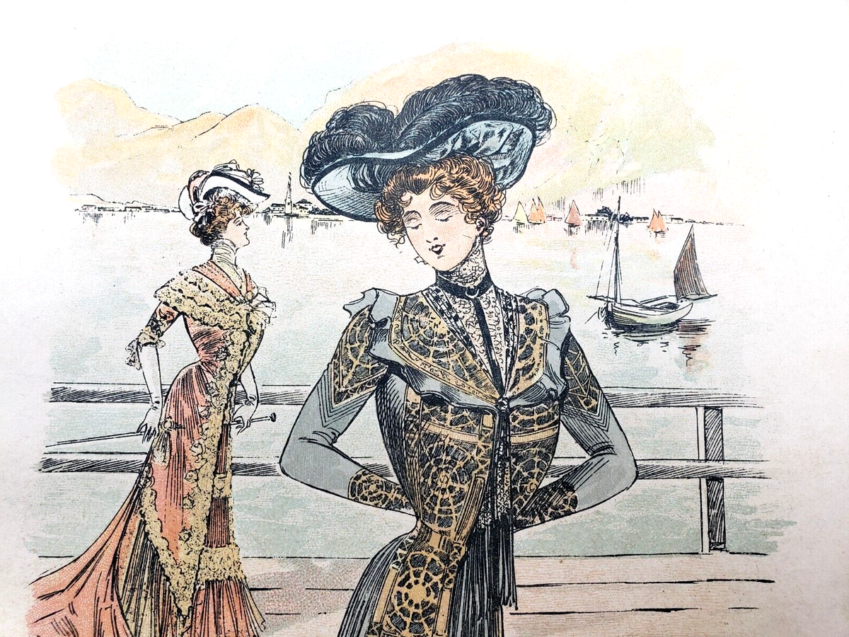 La Nouvelle Mode French Fashion Antique October 1900 Ad Clothing