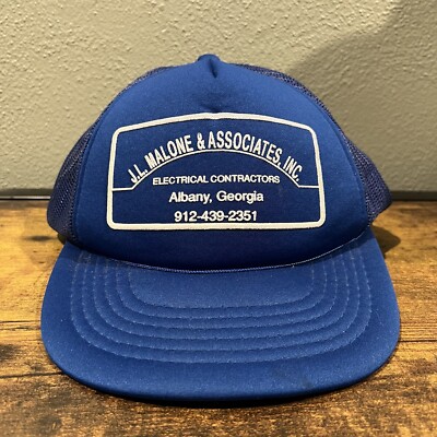 Malone Electrical Contractors Hat Cap Adjustable Strap Electrical Mechanical