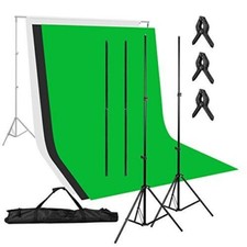 Amzdeal Photo Backdrop Stand Kits 10ft x 6.6ft Adjustable Photography...