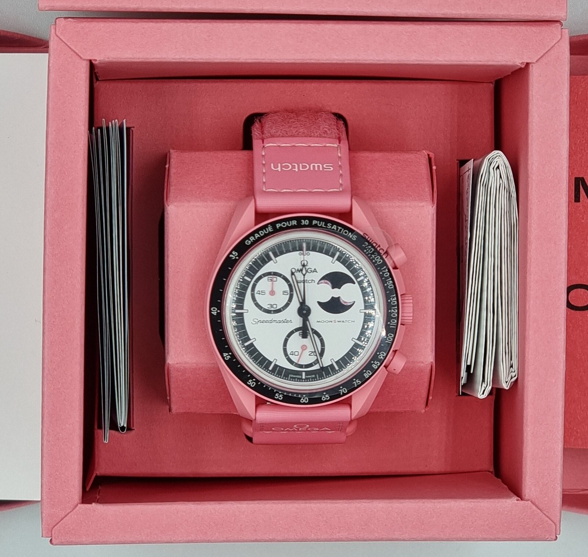 Swatch x omega mission to the pink moonphase | eBay