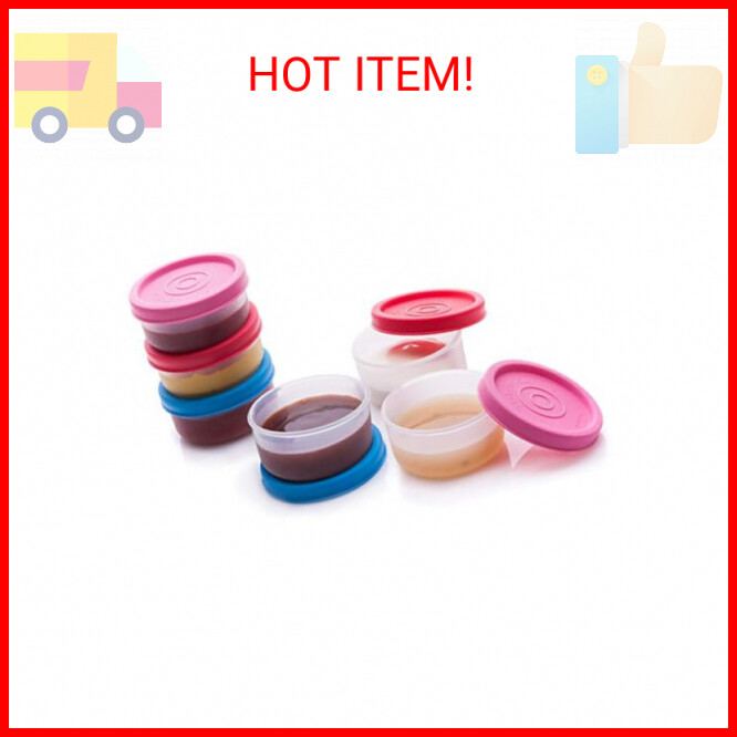 SIGNORA WARE 6-Pack 1.3 oz Condiment Containers with Lids for Salad Dressing On-The-Go