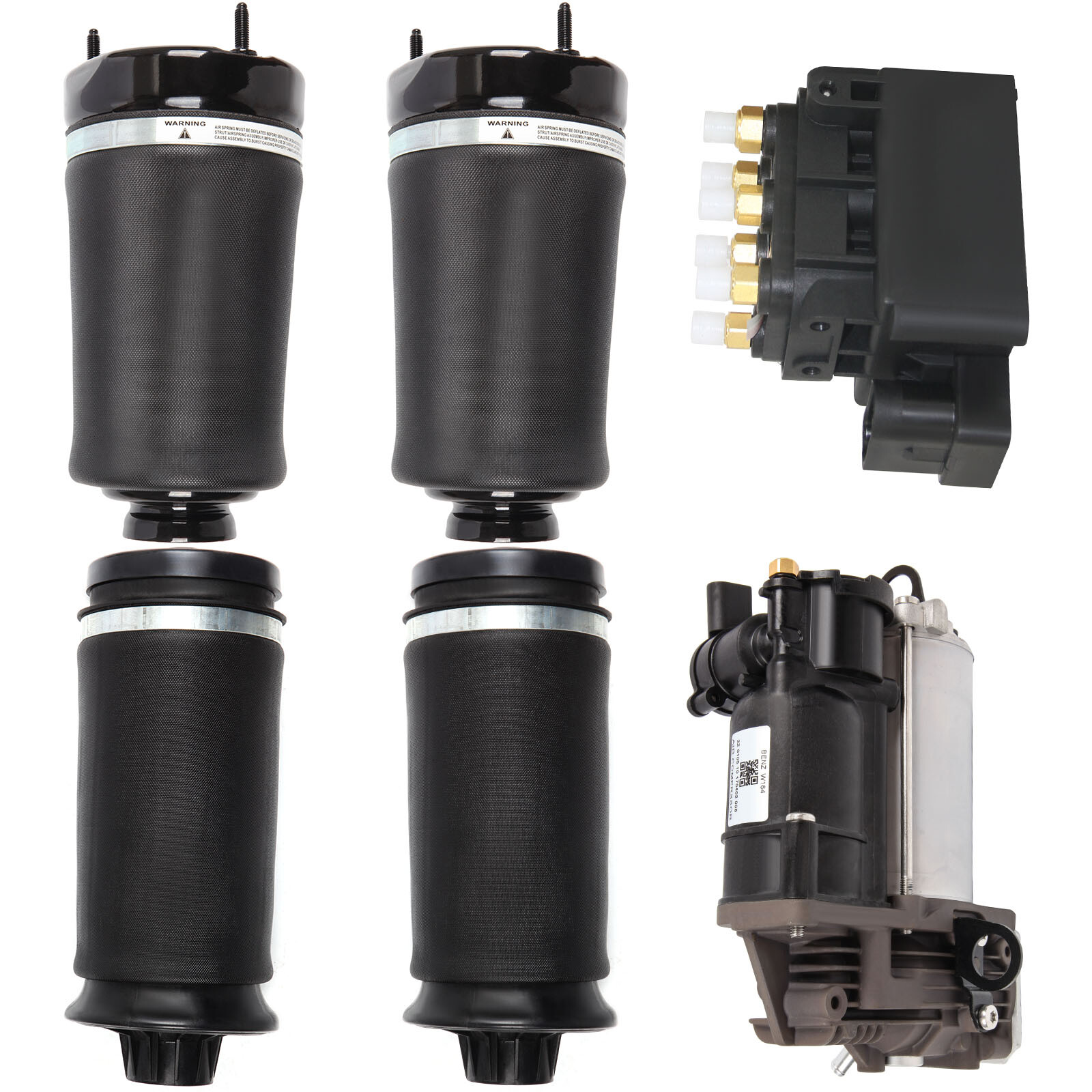 6Pcs Front Rear Air Bag Spring Compressor Pump Valve Block Kit For Mercedes-Benz