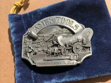 AMES TOOLS Belt Buckle - USA Made 1986 Limited Edition Pioneers Conquer the West