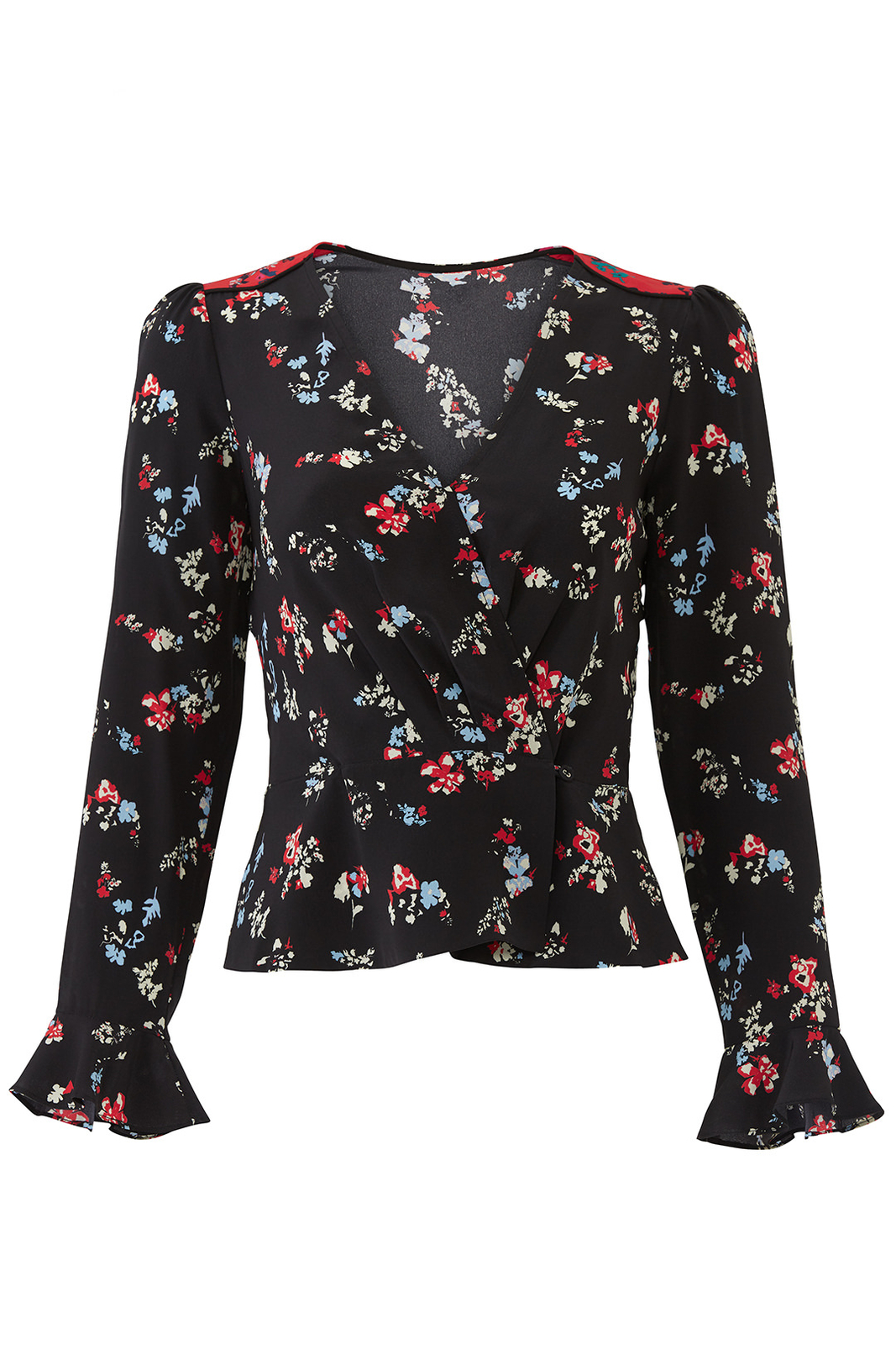 Tanya Taylor schwarz Woherren Größe 2 Printed Faux Wrap Silk Blouse Tanya Taylor schwarz Woherren Größe 2 Printed Faux Wrap Silk Blouse