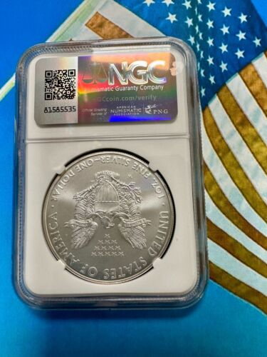 2008-W BURNISHED SILVER EAGLE MINT STATE 9.9 NGC X NGCX ALMOST PERFECT - SWEET - Picture 2 of 3