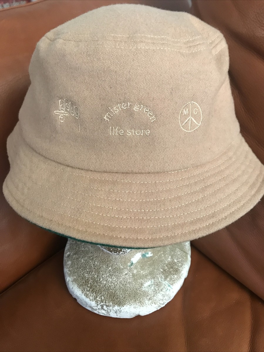 Mister Green Khaki Wool Life Store Bucket Hat Sz S/M NEW- RARE