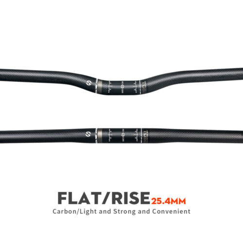 3K Full Carbon Handlebars 25.4mm MTB Folding Bike Flat Bar Riser Bar 480-700mm - Picture 1 of 13
