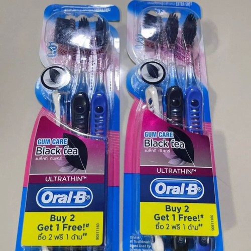 Oral-B Black Tea Gum Toothbrush Ultra Thin Deep Clean Care Gentle Soft x 3 - Picture 4 of 6