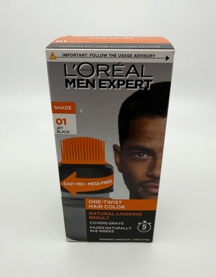 L'Oreal Men Expert One-Twist Hair Color Permanent Dye 01 Jet Black Exp Feb 2027