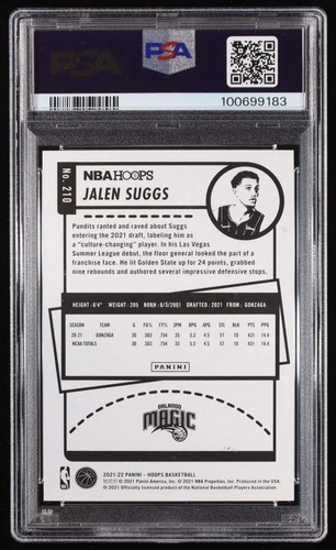 Jalen Suggs Signed 2021-22 Hoops #210 RC (PSA 9 | Auto Grade PSA 10) Autograph G - Picture 2 of 2