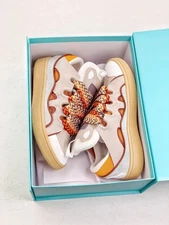 Leather Curb Sneakers Pale Pink Mango Unisex Fashion Casual Street Board Shoes